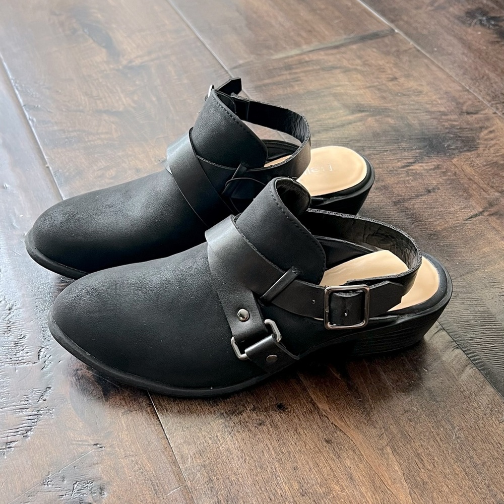 Black Sling Back Mules - image 2